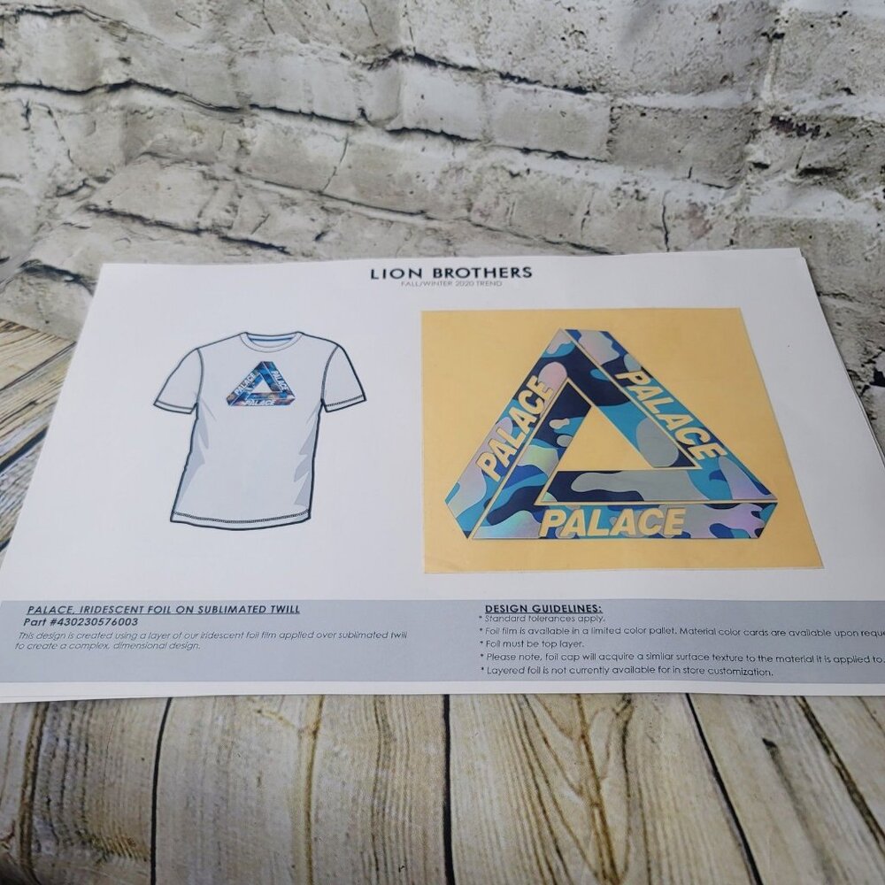 PALACE Iridescent Foil on Sublimated Twill Skateboard Patch Lion Brothers